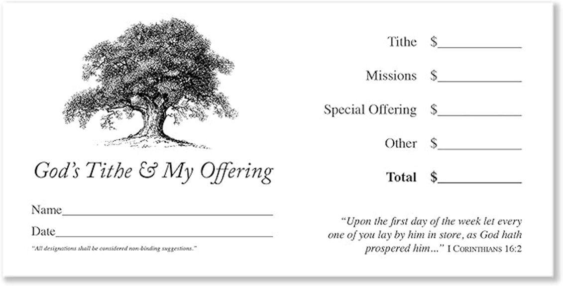 church tithe donation envelopes