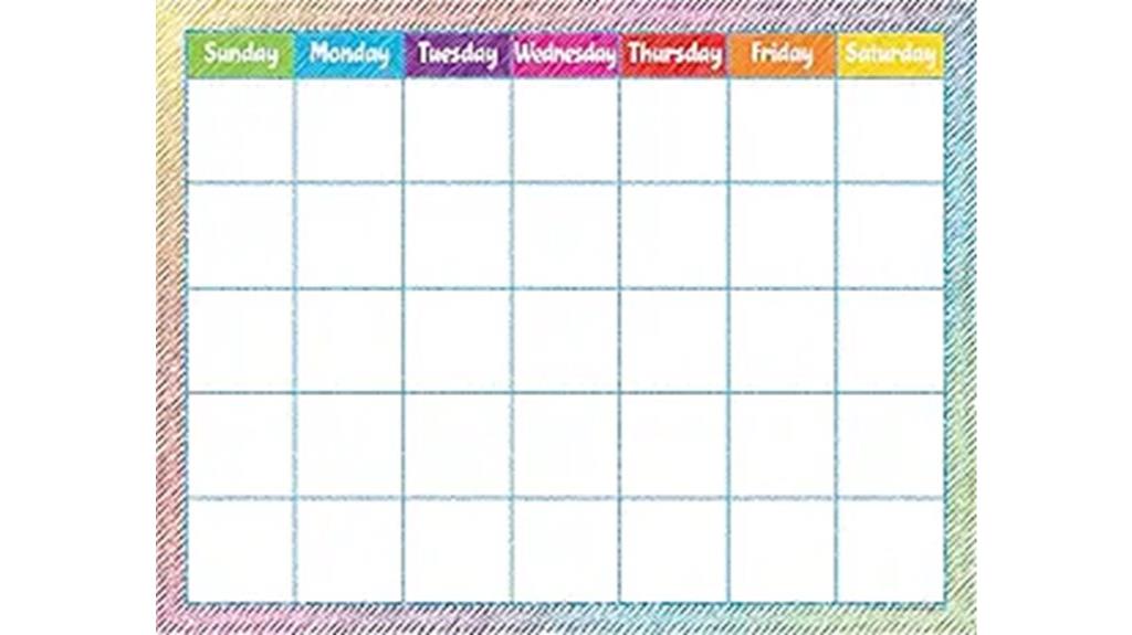 colorful scribble calendar chart