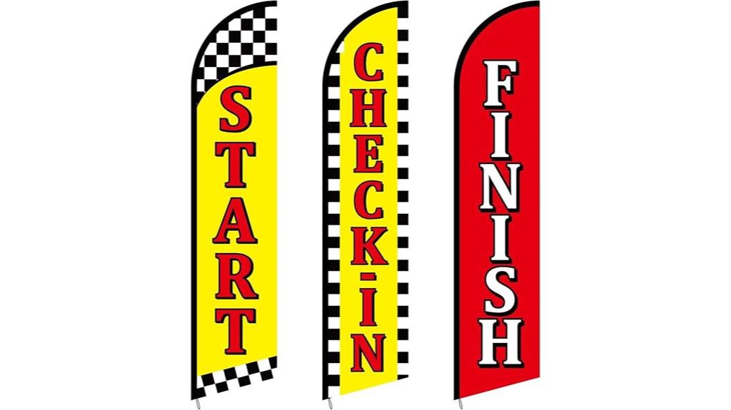 event start finish check in flags