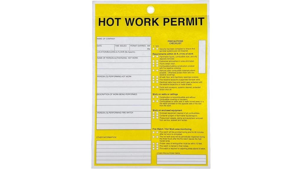 hotwork permit maintenance tags