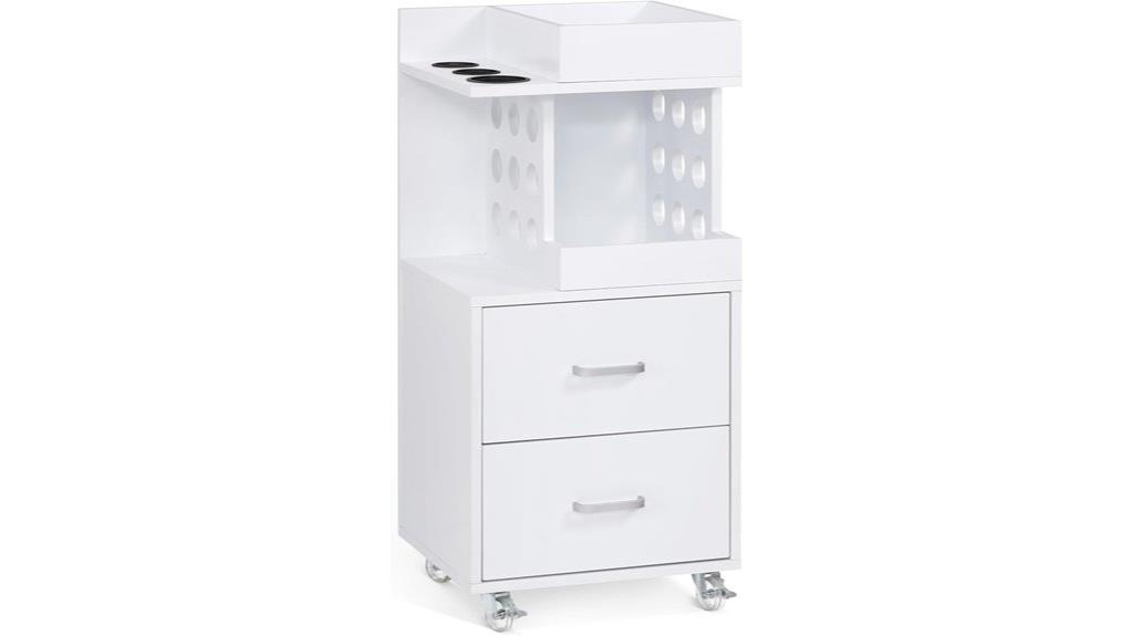 salon trolley with pegboard