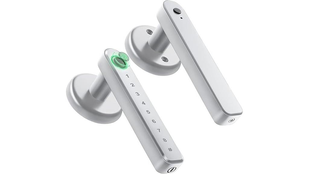 silver fingerprint keypad lock