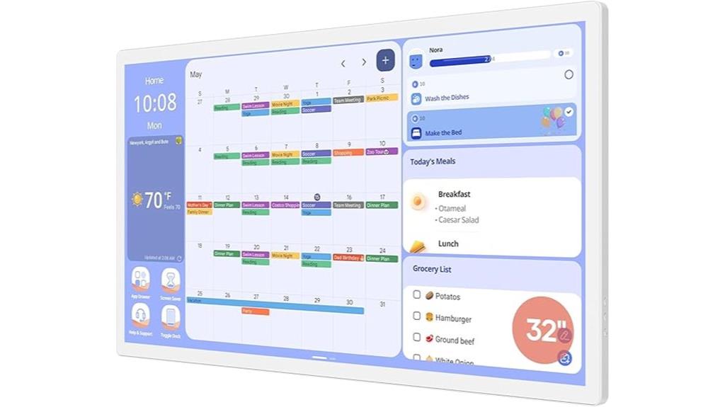 touch screen digital calendar