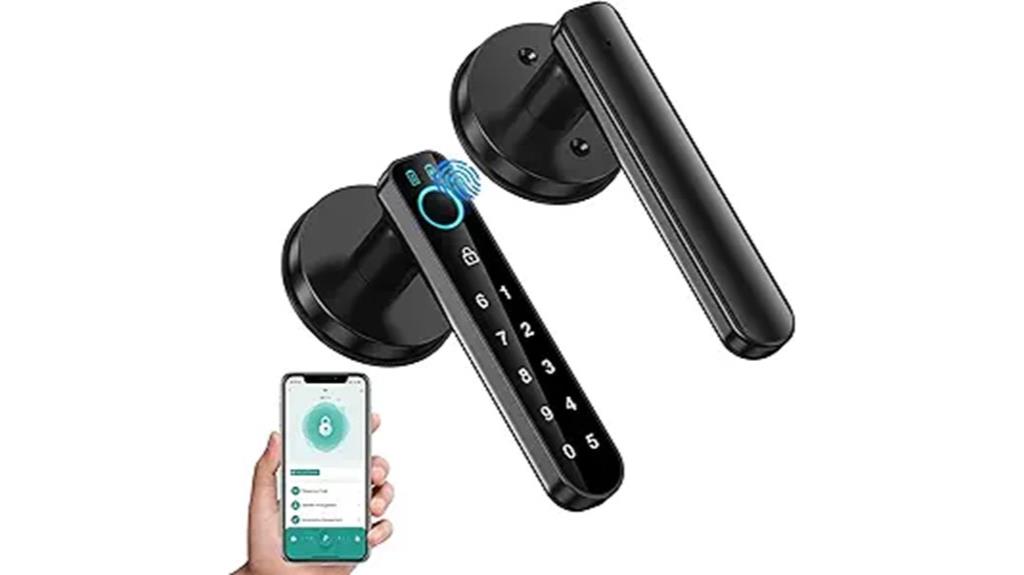 black biometric keyless lock