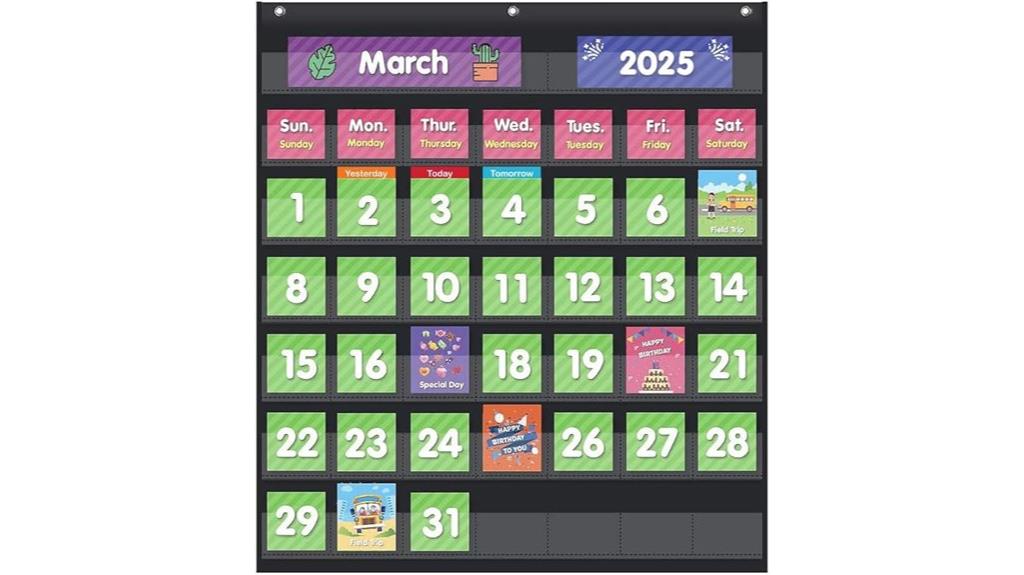 classroom calendar pocket chart