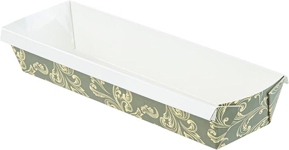 dark green floral paper trays