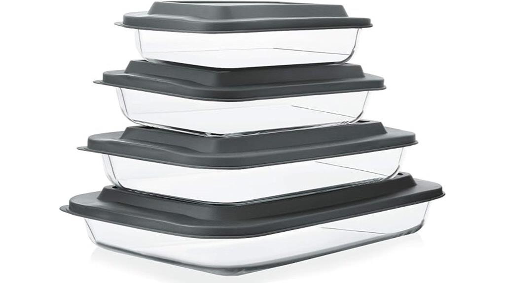 eight piece glass containers