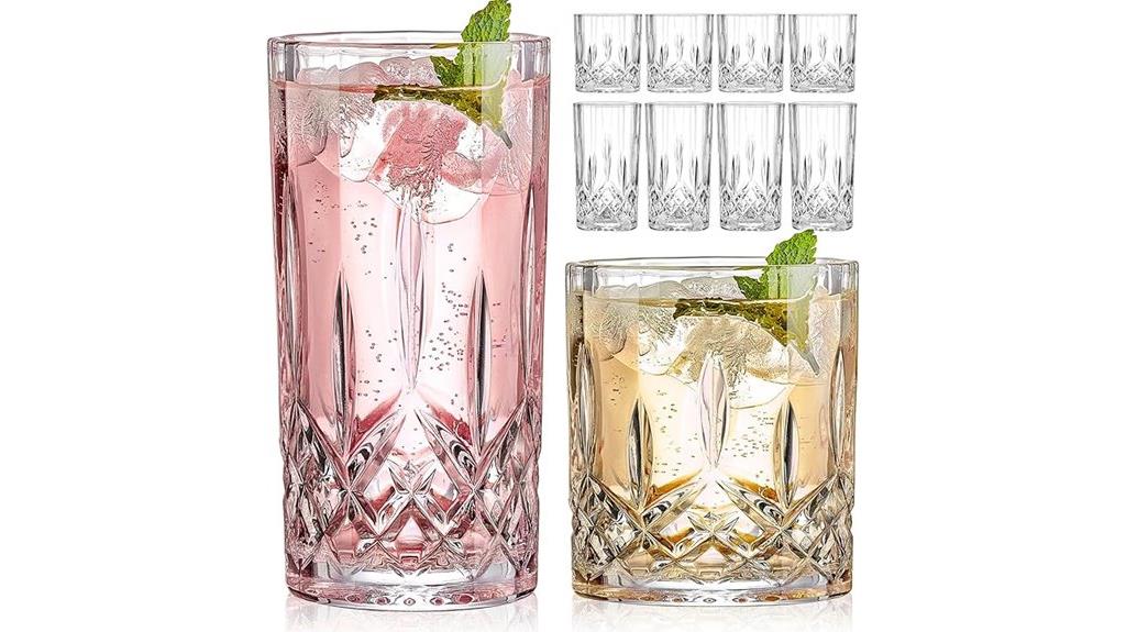 elegant 8 piece crystal set