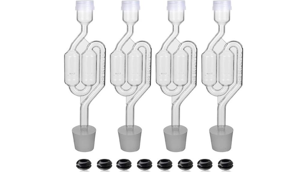 four airlocks for fermentation