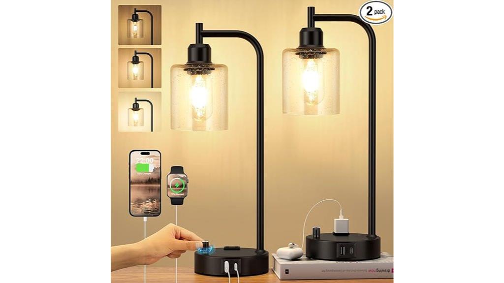 industrial bedroom lamp set