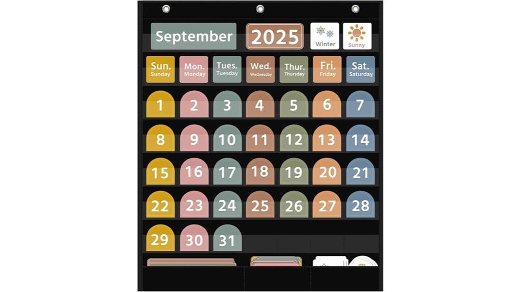 large boho calendar chart