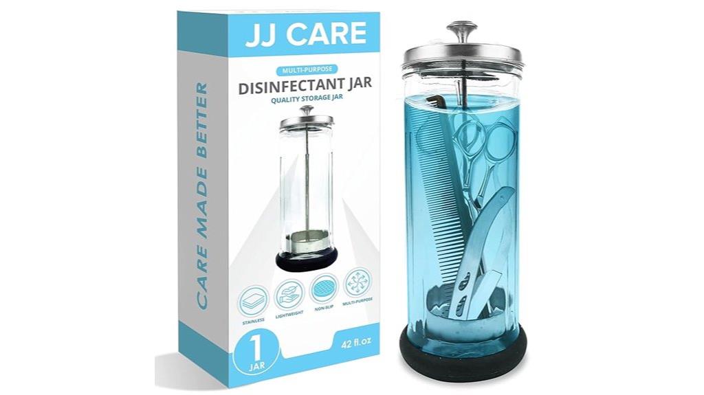 large disinfectant jar with strainer