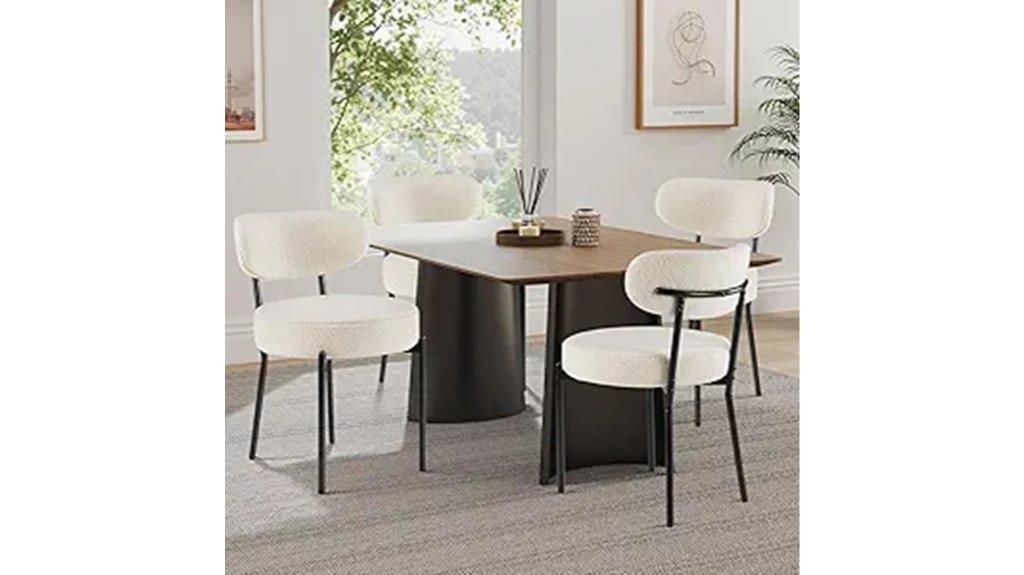 modern boucle kitchen chairs