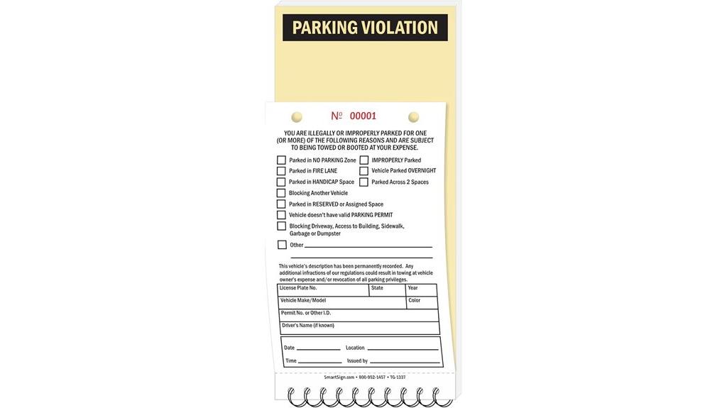 perforated parking violation book