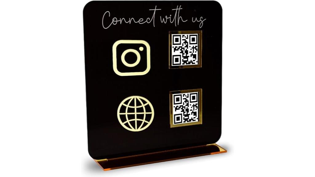 pink acrylic qr sign