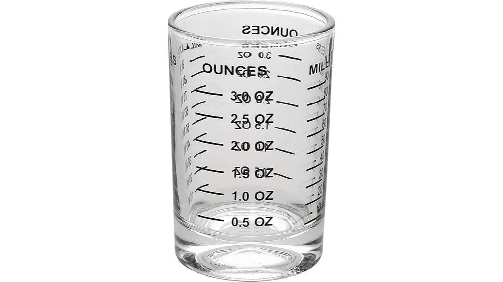 shot glass with measurement lines