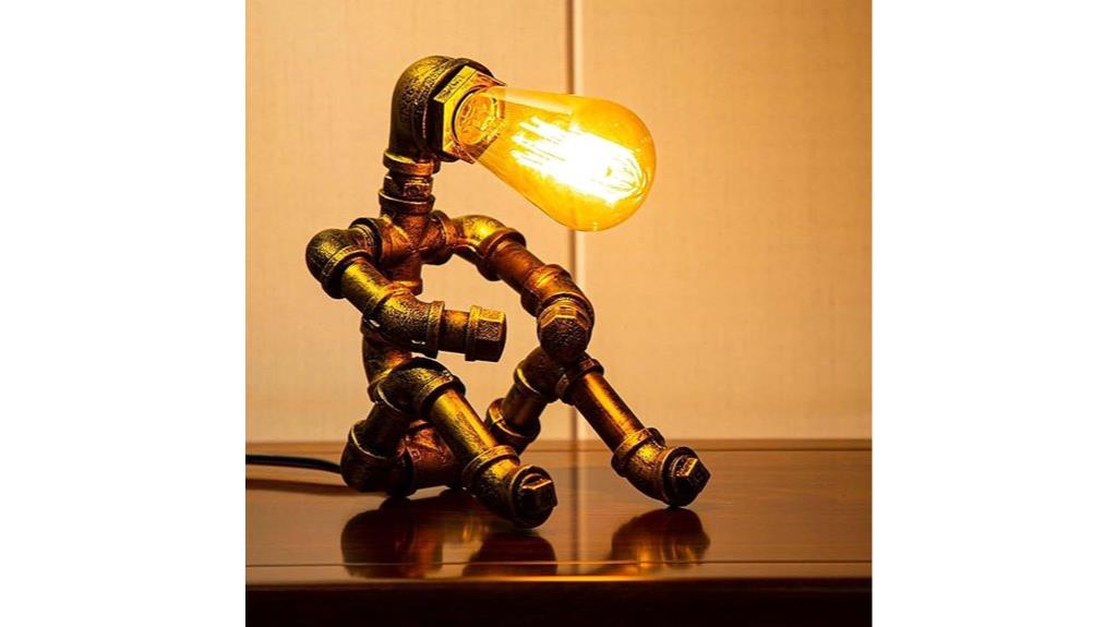 steampunk robot lamp