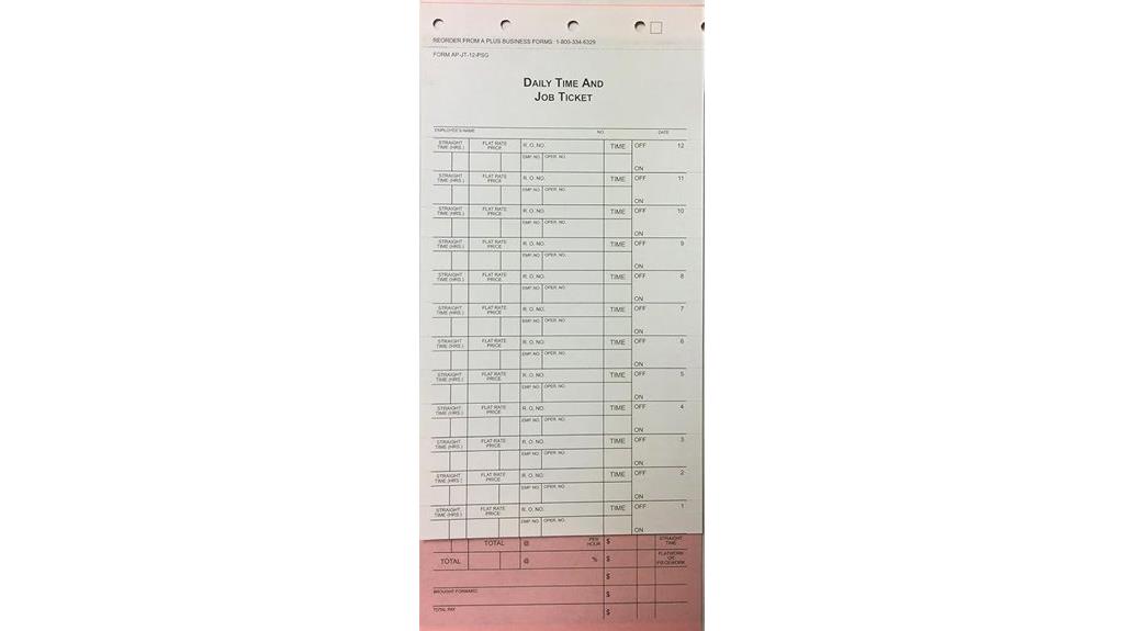 time and job ticket