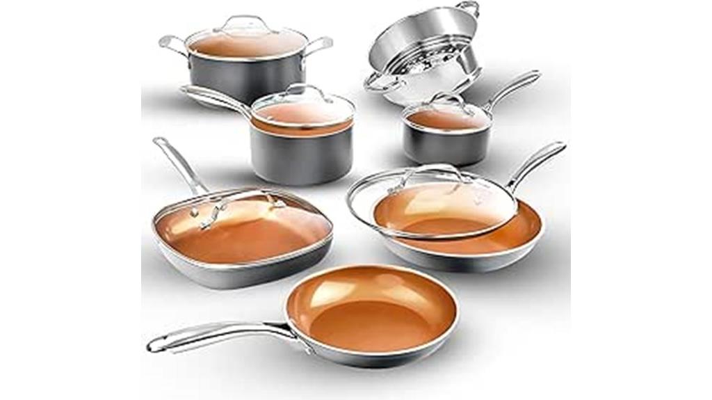 twelve piece ceramic cookware set