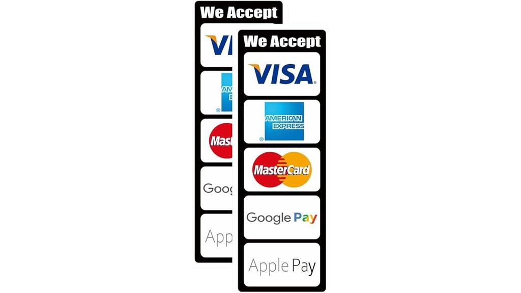two credit card stickers