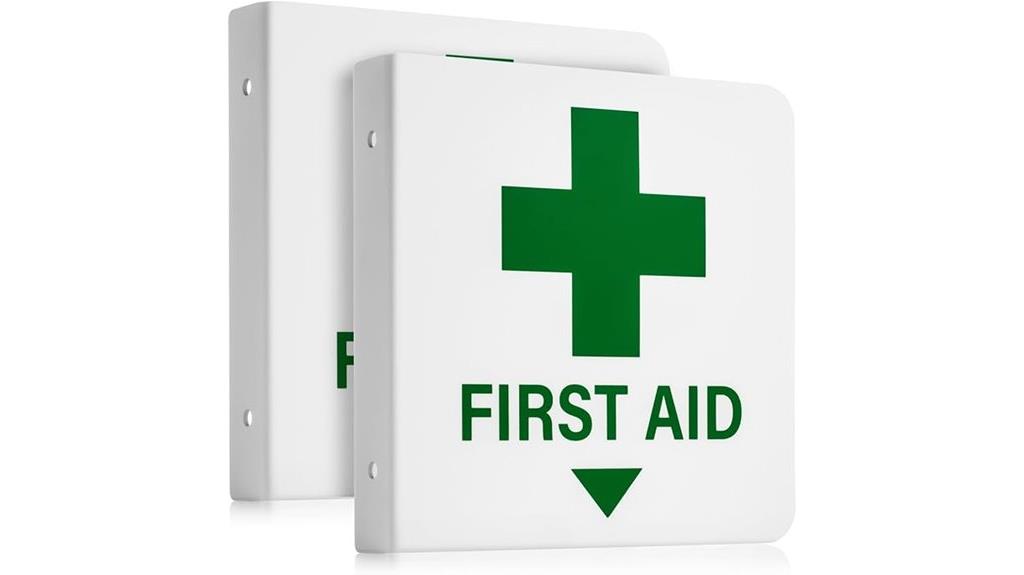 two pack first aid sign