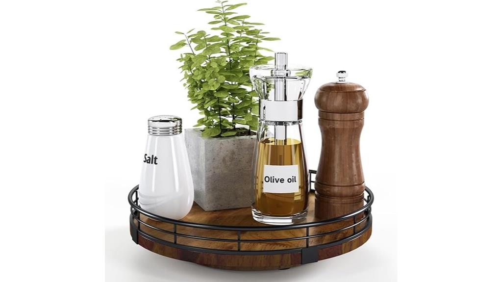 walnut farmhouse lazy susan