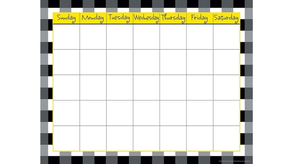 wide striped blank calendar
