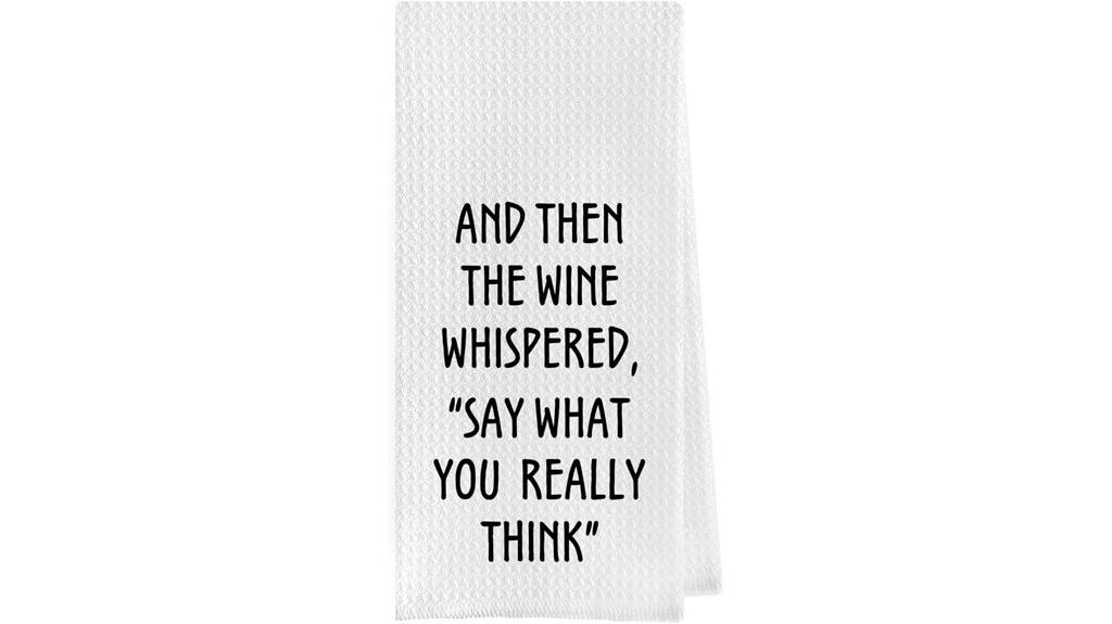 wine themed waffle towel
