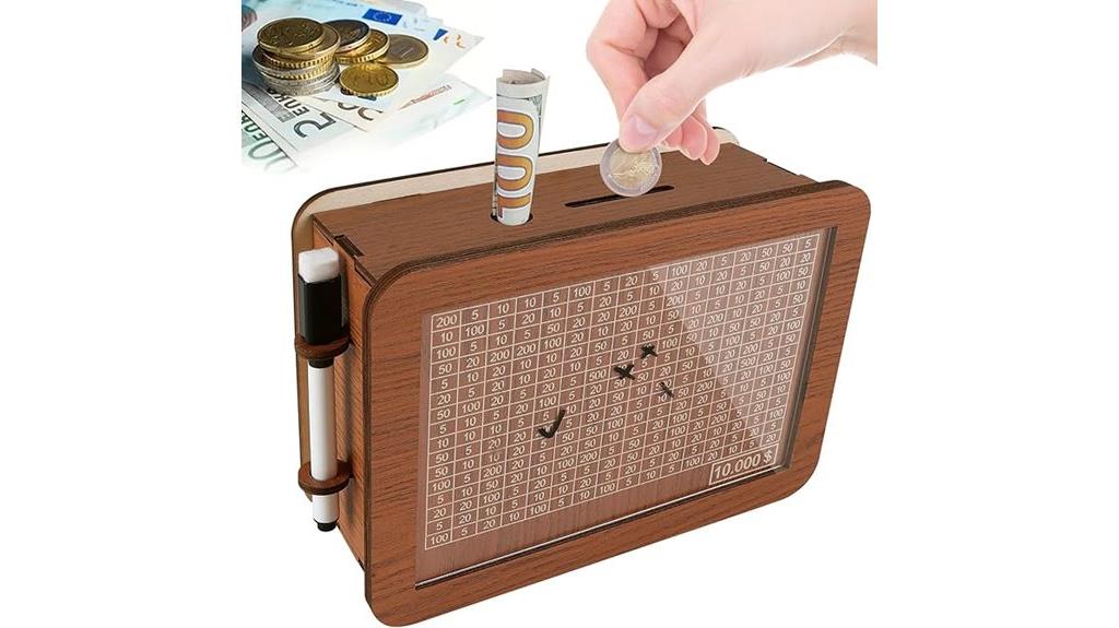 wooden money saving target