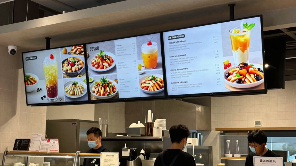 operationally suited menu displays