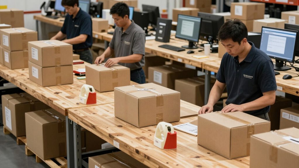 organized adaptable packing workspaces