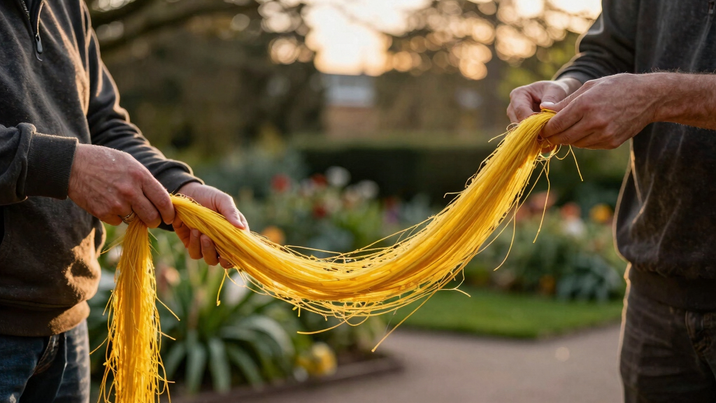 jesús rafael soto suspends 4,000 yellow strands in kensington gardens for serpentine