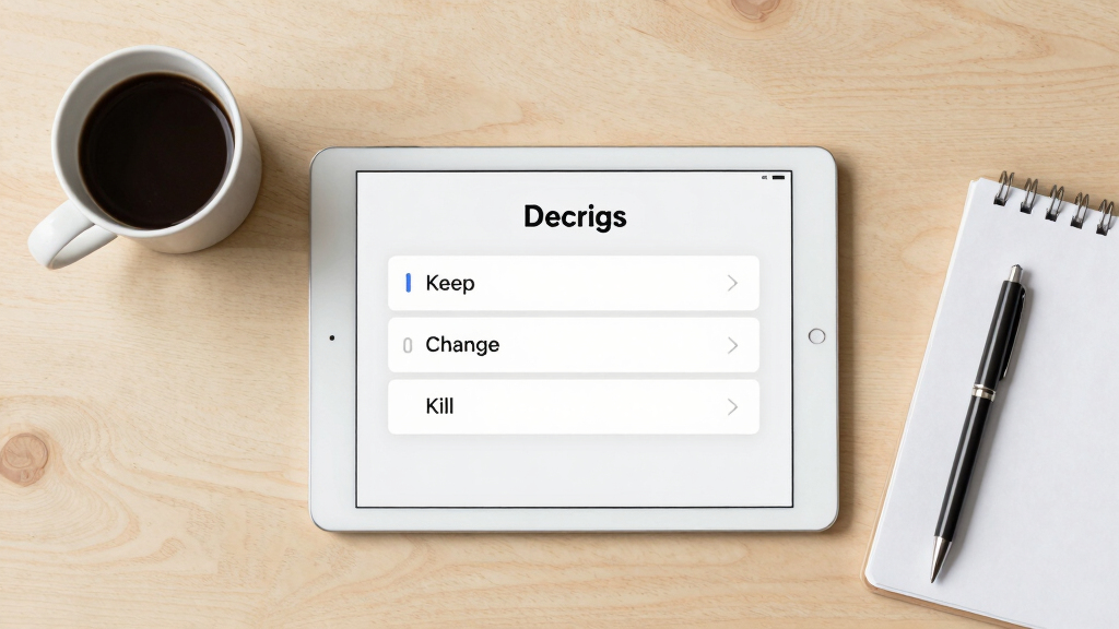 Outcome-First Decisions: Keep, Change, or Kill