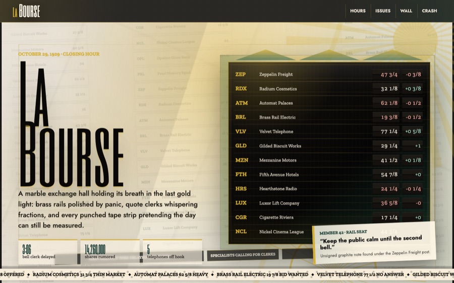 La Bourse — October 1929 Stock Exchange
